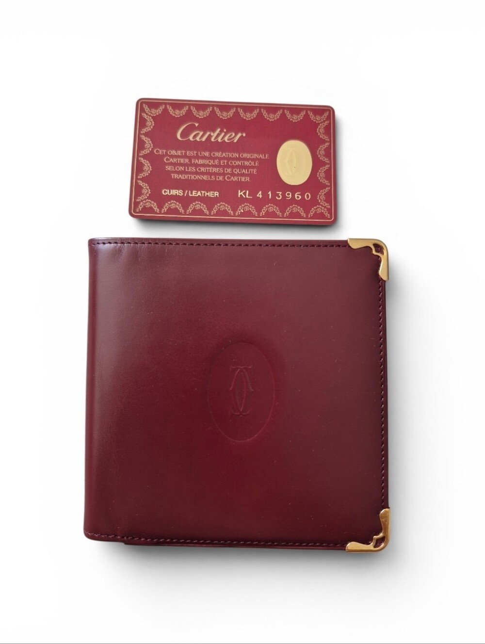 Cartier Bordeux Leather Bi-Fold Wallet